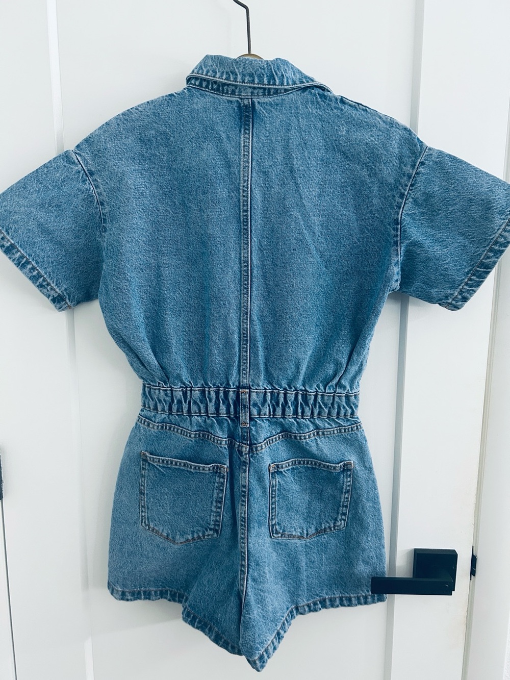 NWOT ZARA Denim Short Sleeve Romper / Jumpsuit |Size XS - Picture 10 of 15